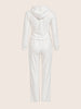 Women's White Regular Fit Solid Sports Wear Coordinates