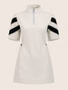 Women's White Flare Fit Colourblocked Athlet Wear Dress