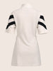 Women's White Flare Fit Colourblocked Athlet Wear Dress