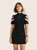 Women's Black Flare Fit Colourblocked Athletic Wear Dress
