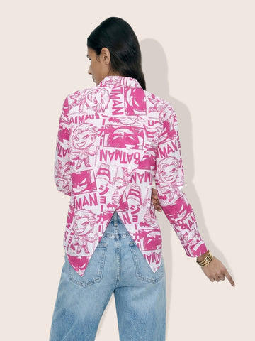 Women's Pink Relaxed Fit Batman Character Shirts