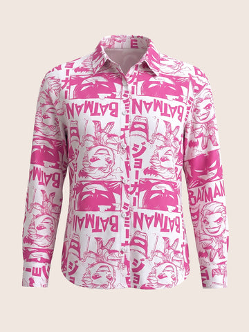 Women's Pink Relaxed Fit Batman Character Shirts