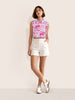 Women's Pink Loose Fit Batman Character Shirts