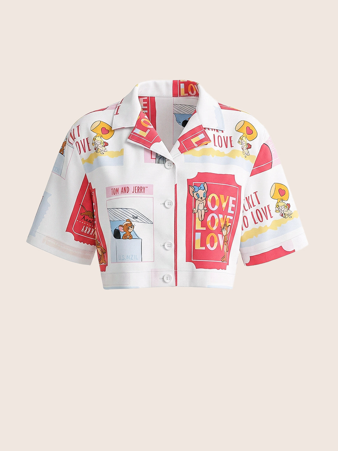 Women's Multicolor Loose Fit Tom & Jerry Character Shirts
