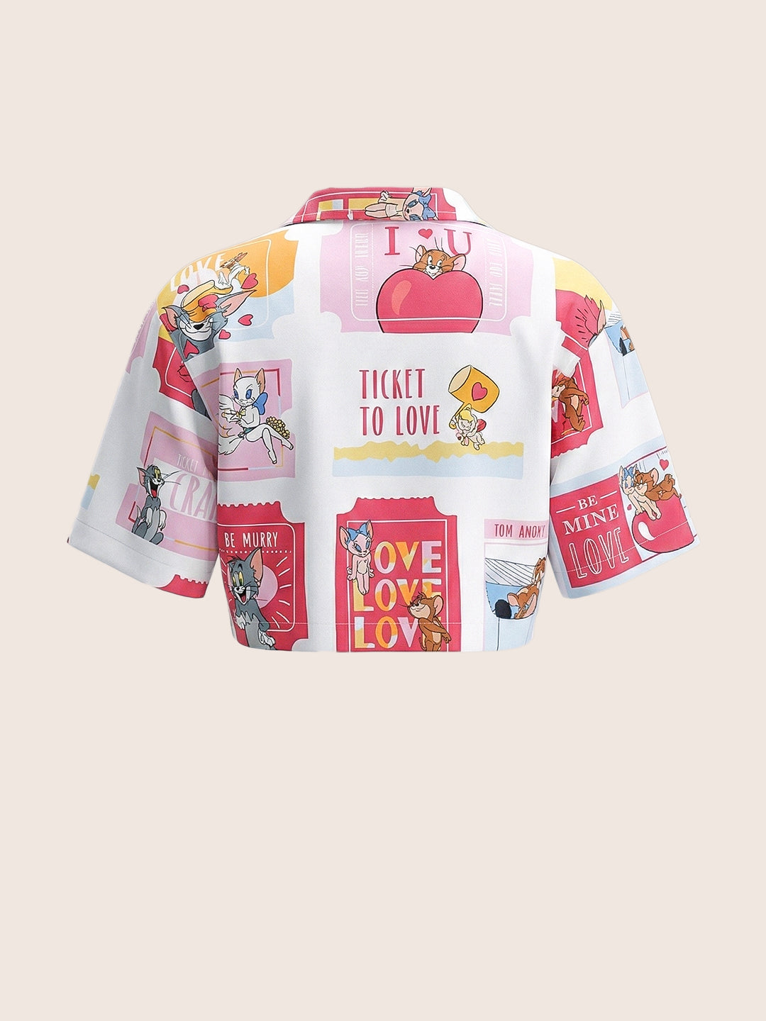 Women's Multicolor Loose Fit Tom & Jerry Character Shirts