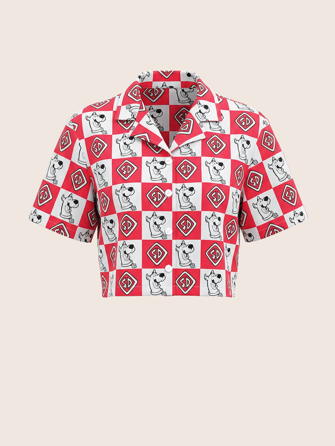 Women's Red Loose Fit Scooby Doo Character Shirts