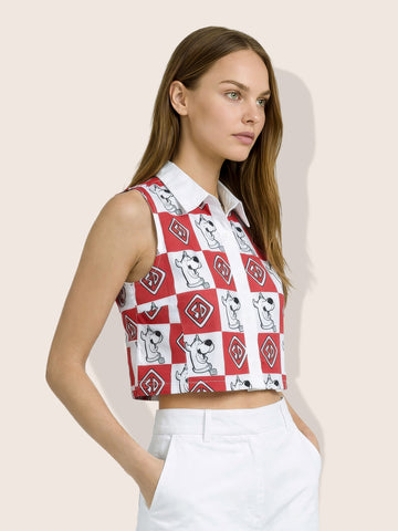 Women's Red Loose Fit  Scooby Doo Charater Shirt