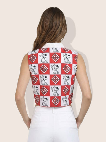 Women's Red Loose Fit  Scooby Doo Charater Shirt