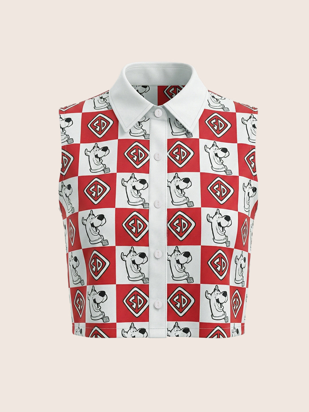 Women's Red Loose Fit  Scooby Doo Charater Shirt