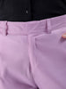 Women's Purple Flare Solid Trouser With Elasticated Waistband