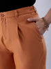 Women's Yellow Straight Solid Semi Formal Elasticated Trouser