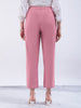Women's Pink Straight Solid Semi Formal Elasticated Trouser