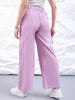 Women's Purple Flare Solid Elasticated Cargo Trouser