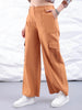 Women's Yellow Flare Solid Elasticated Cargo Trouser