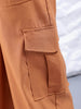 Women's Yellow Flare Solid Elasticated Cargo Trouser