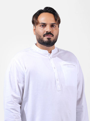 Men's White Regular Fit Solid Casual Shirt