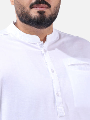 Men's White Regular Fit Solid Casual Shirt