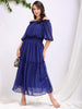 Women's Textured Fit and Flare Offshoulder Tiered Dress