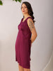 Women's Purple Fit and Flare Solid V neck Pinafore Dress