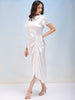 Women's Solid Satin Ruched Asymmetric Dress