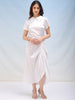Women's Solid Satin Ruched Asymmetric Dress