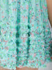 Women's Blue Fit and Flare Ditsy Printed Ruffle Dress