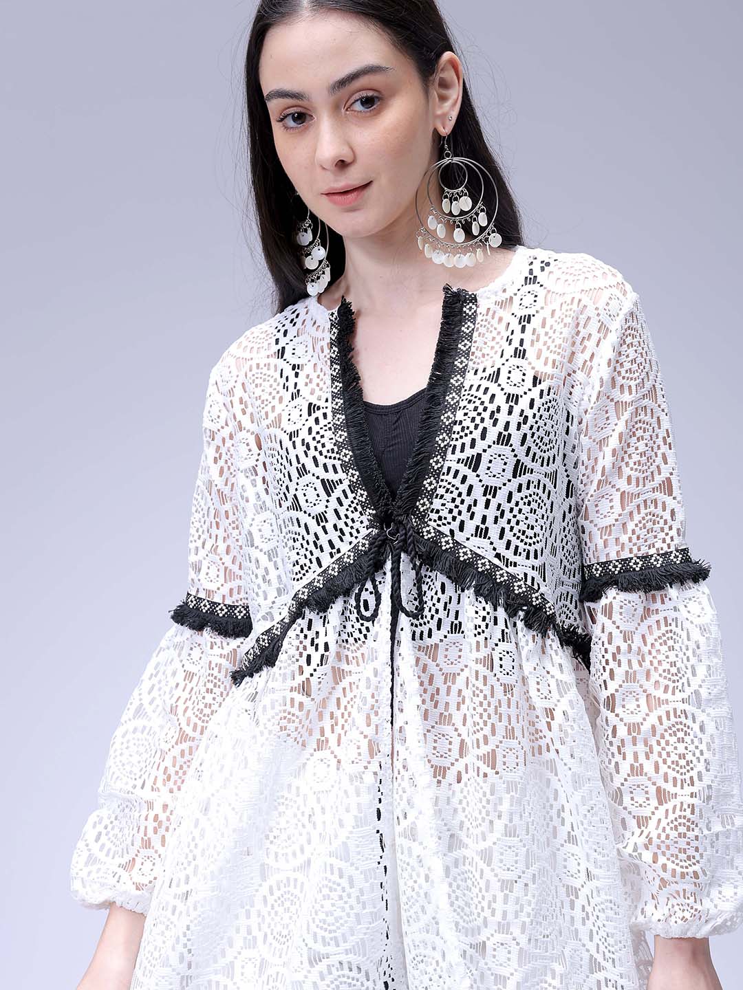 Women's White Short Cover Up Dress