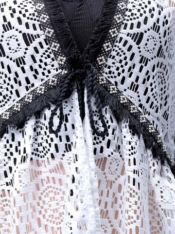 Women's White Short Cover Up Dress