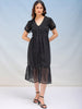 Women's Textured Fit and Flare Tiered Dress