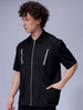 Men's Black Boxy Fit Solid Korean Street Shirt