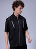 Men's Black Boxy Fit Solid Korean Street Shirt