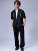 Men's Black Boxy Fit Solid Korean Street Shirt