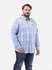 Men's Light Blue Regular Fit Checked Casual Shirt