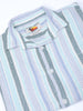 Men's Blue Relaxed Fit Striped Textured Shirt