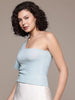 Women's Fitted Textured One Shoulder Top