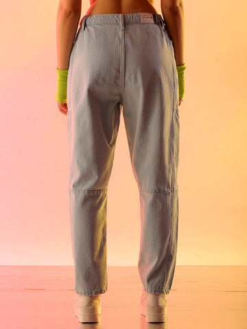 Women's Blue Solid Anti Fit Utility Jeans