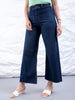 Women's Blue Bootcut Solid High Rise Clean Look Jeans