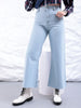 Women's Blue Bootcut Solid High Rise Clean Look Jeans