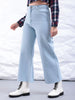 Women's Blue Bootcut Solid High Rise Clean Look Jeans