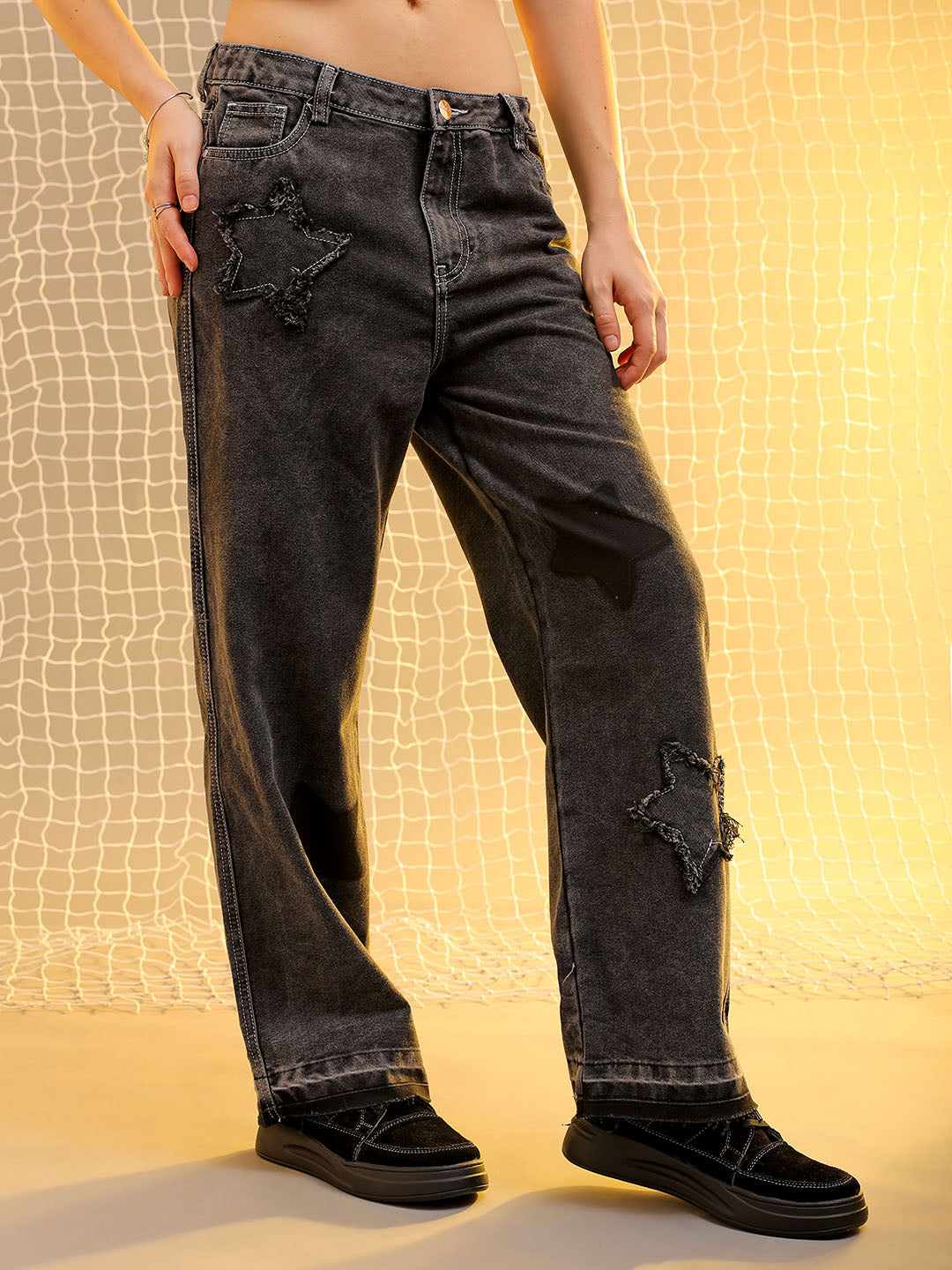 Women's Grey Bootcut Fit Five Pocket Jeans