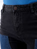 Women's Black Carpenter Fit Solid High Rise Clean Look Cargo Denim