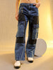 Women's Blue Carpenter Fit Solid Jeans