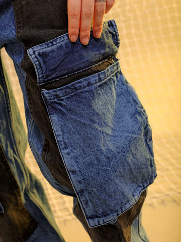 Women's Blue Carpenter Fit Solid Jeans