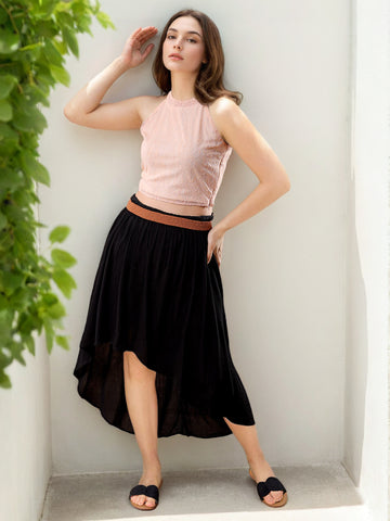 Women's Cream Fitted Lace Halter Neck Crop Top