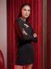 Women's Black Fitted Textured Round Neck Partywear Cut Out Dress