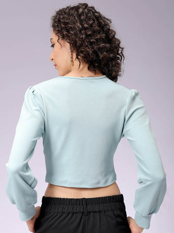 Women's Fitted V-Neck Crop Top