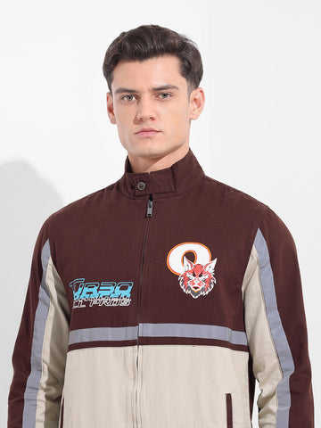 Men's Maroon Regular Fit Graphic Printed Street Wear Shirt
