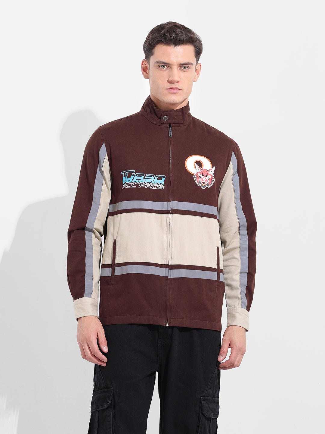 Men's Maroon Regular Fit Graphic Printed Street Wear Shirt