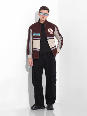 Men's Maroon Regular Fit Graphic Printed Street Wear Shirt