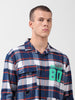 Men's Blue Relaxed Fit Checkered Street Shirt